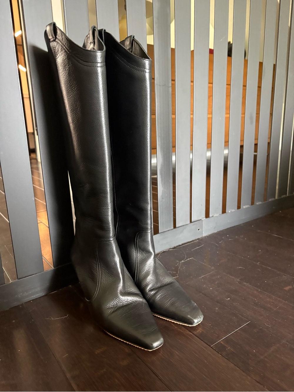 ba&sh Camilla Black Tall Leather Boots